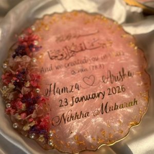 Nikkah Plaque Pink & Purple