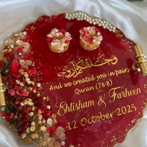 Red and Golden Engagement Plaques